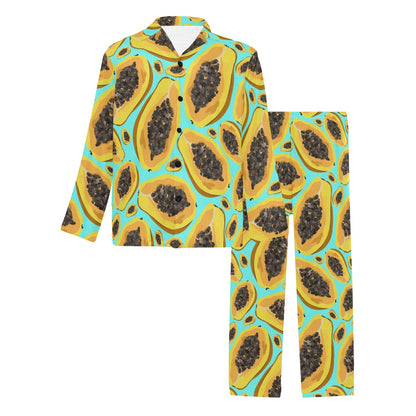 Papaya Pattern Print Design PP03 Men's Long Pajama Set