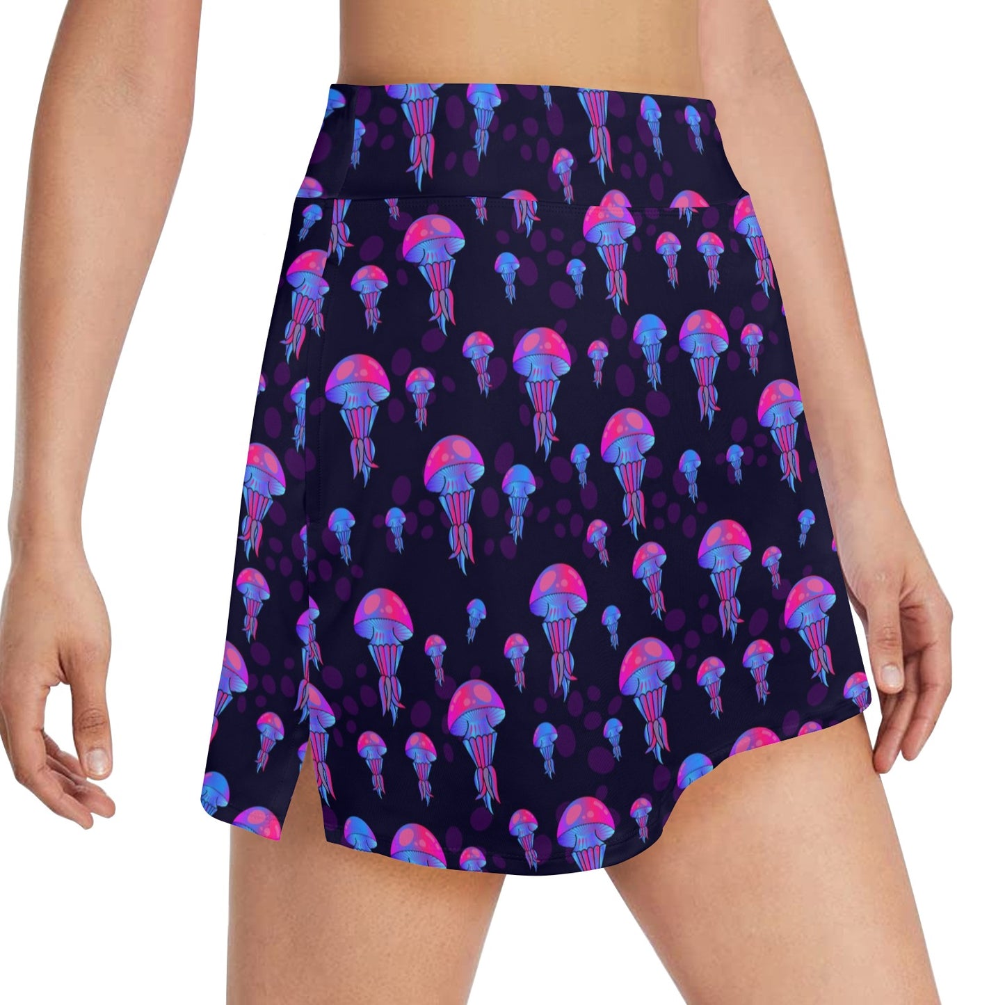 Jellyfish Neon Print 17" Golf & Pickleball Skort with Pockets