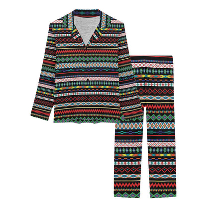 Southwest Pattern Print Design LKS302 Women's Long Pajama Set