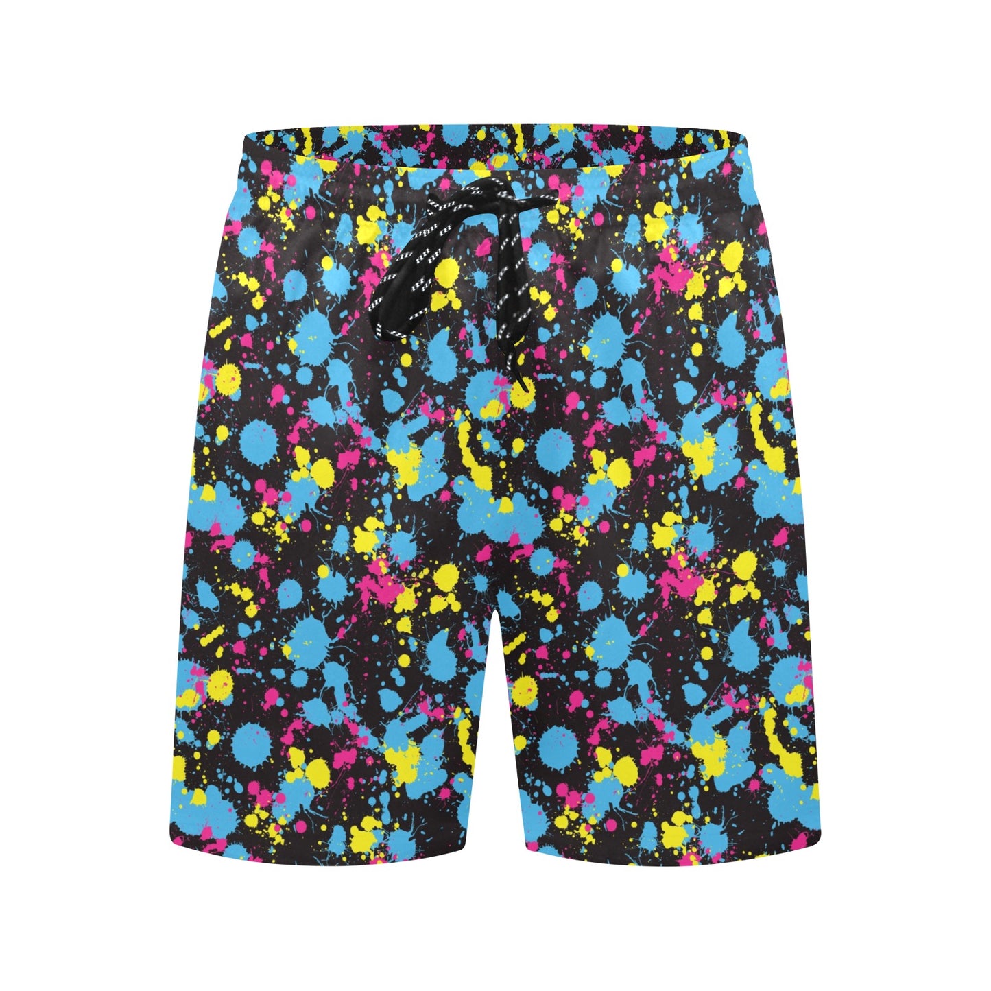 Splatter Colorful Print Design LKS301 Men's Swim Trunks Beach Shorts