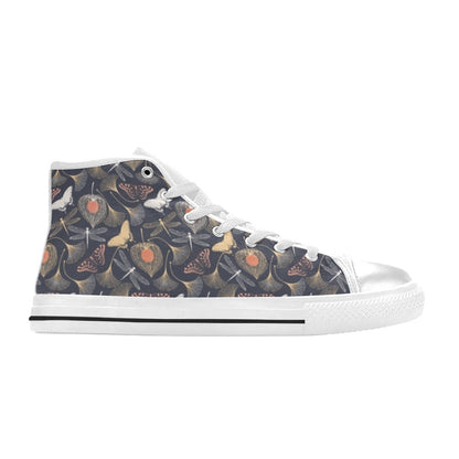 Dragonfly Print Design LKS404 Men's High Top Canvas Shoes