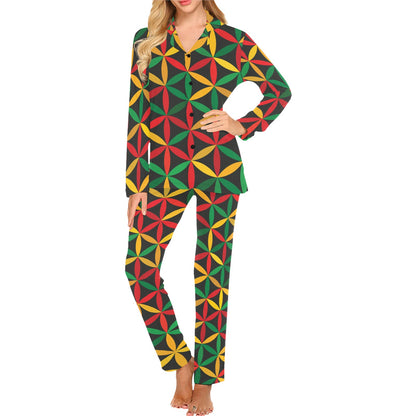 Rasta Pattern Print Design A04 Women's Long Pajama Set