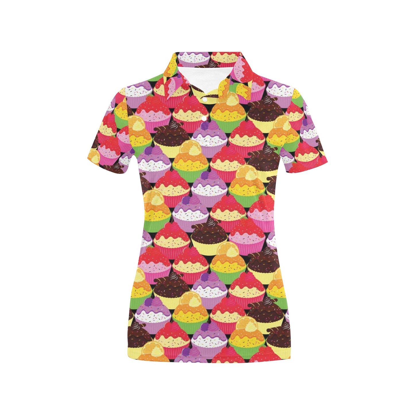 Cupcake Pattern Print Design CP02 Women's Polo Shirt