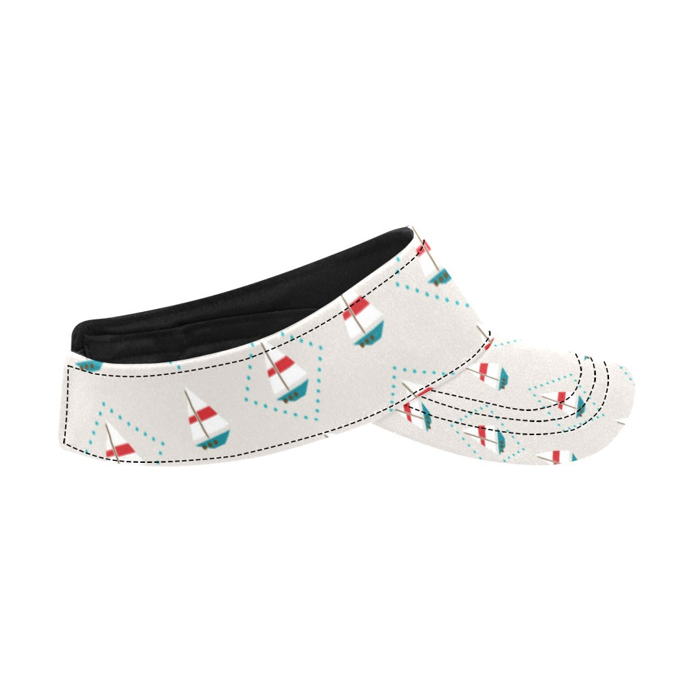 Sailboat Print Design LKS301 Unisex Sun Visor