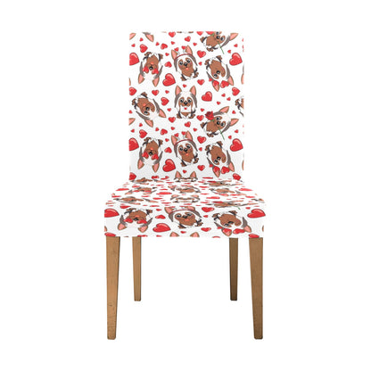 Silky Terriers Heart Print Design LKS302 Dining Chair Slipcover