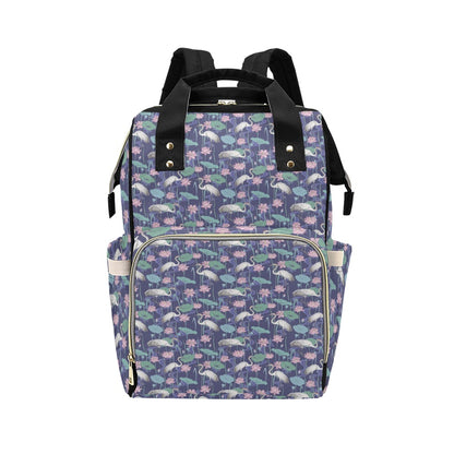 Water Lily Print Design LKS306 Diaper Bag Backpack