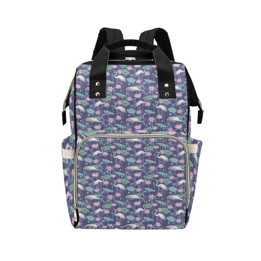 Water Lily Print Design LKS306 Diaper Bag Backpack