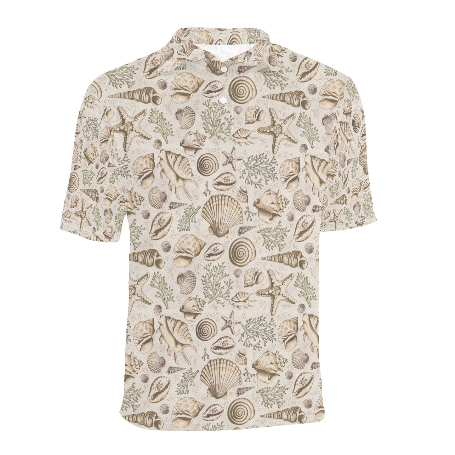 Products Seashell Print Design LKS304 Men Polo Shirt