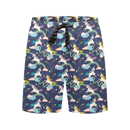 Unicorn Print Design LKS304 Men's Swim Trunks Beach Shorts