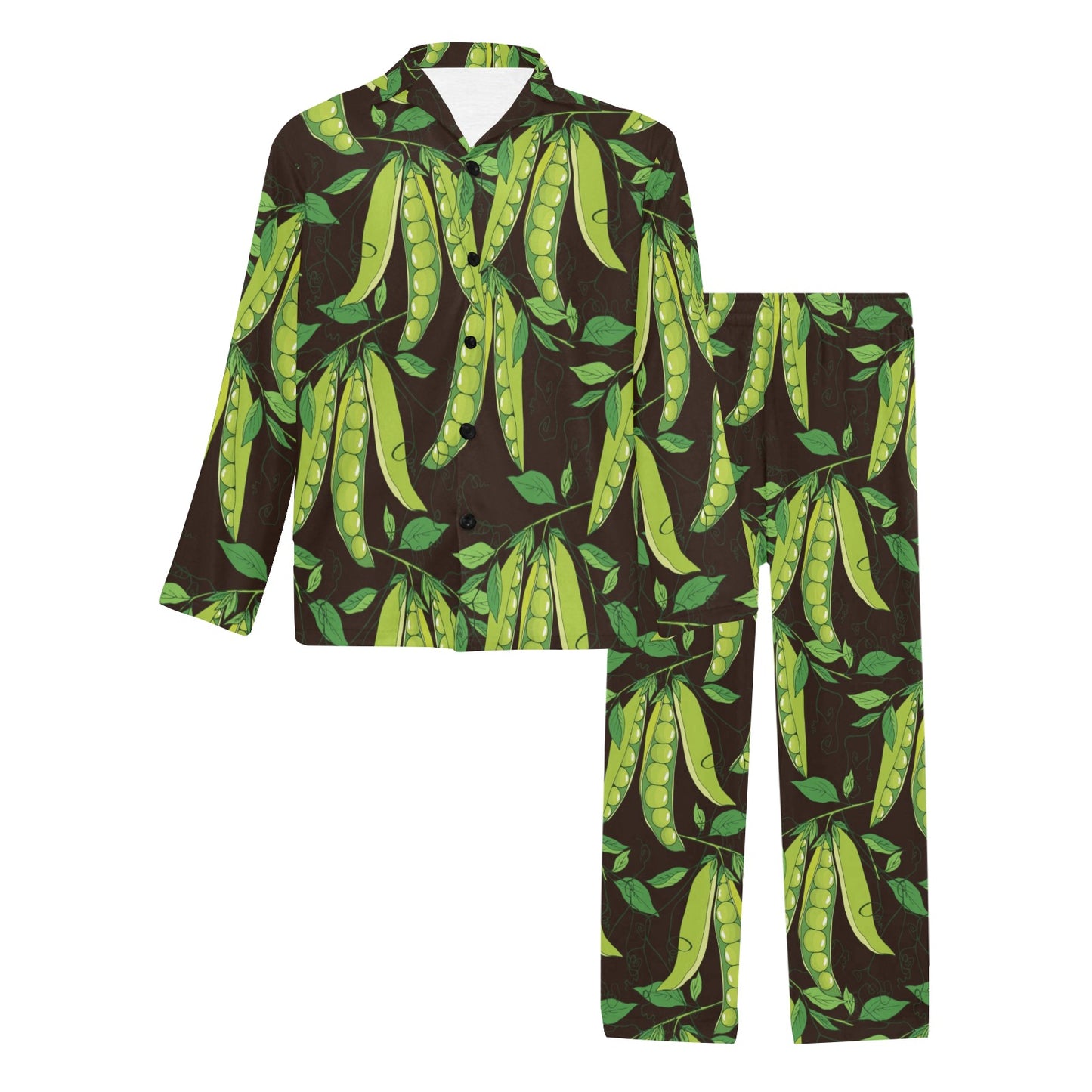 Peas Pattern Print Design A03 Men's Long Pajama Set