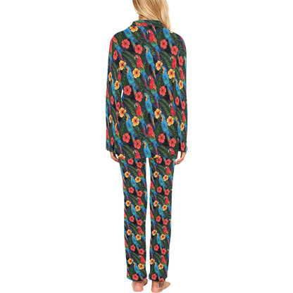 Parrot Pattern Print Design A01 Women's Long Pajama Set