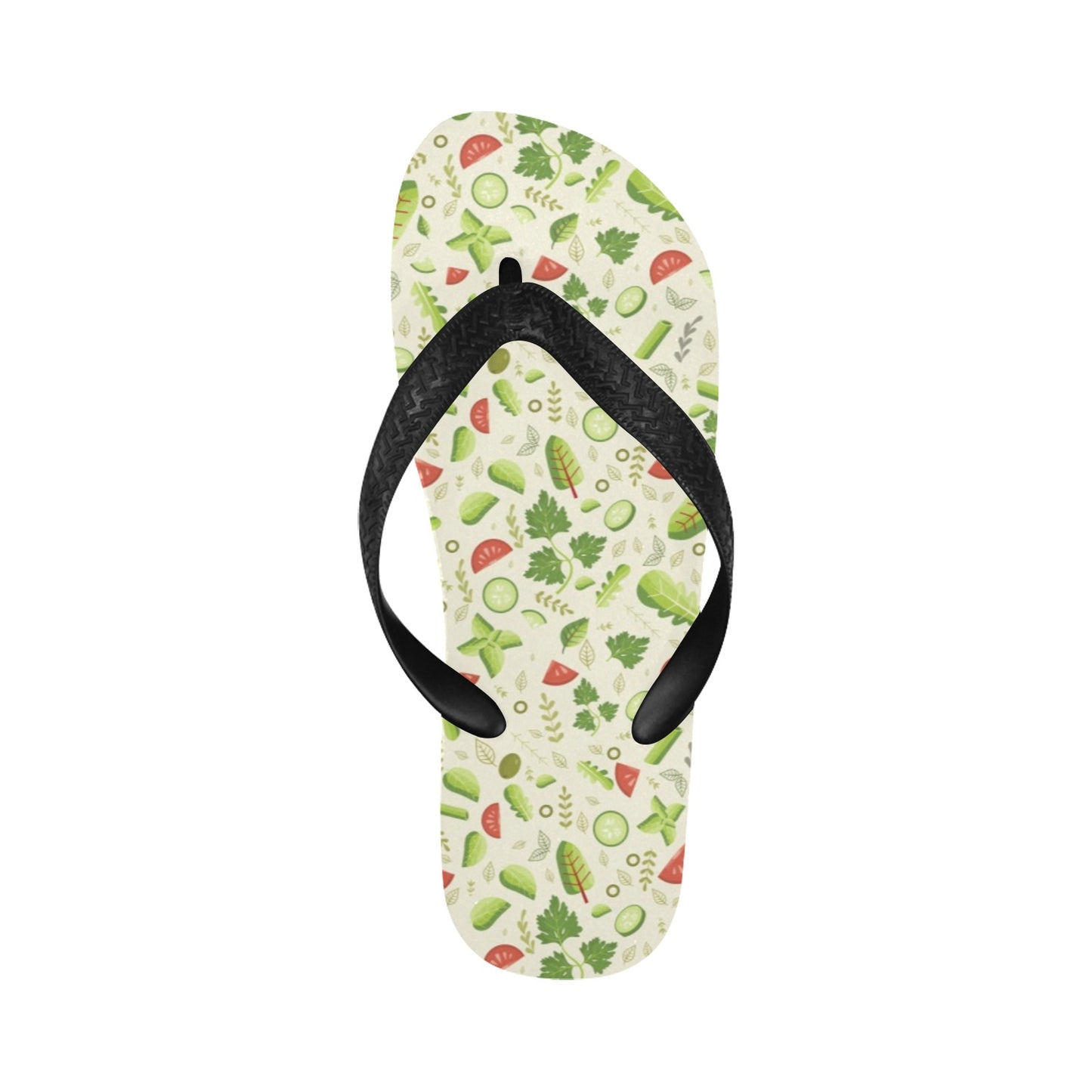 Salad Vegetable Print Design LKS302 Flip Flops