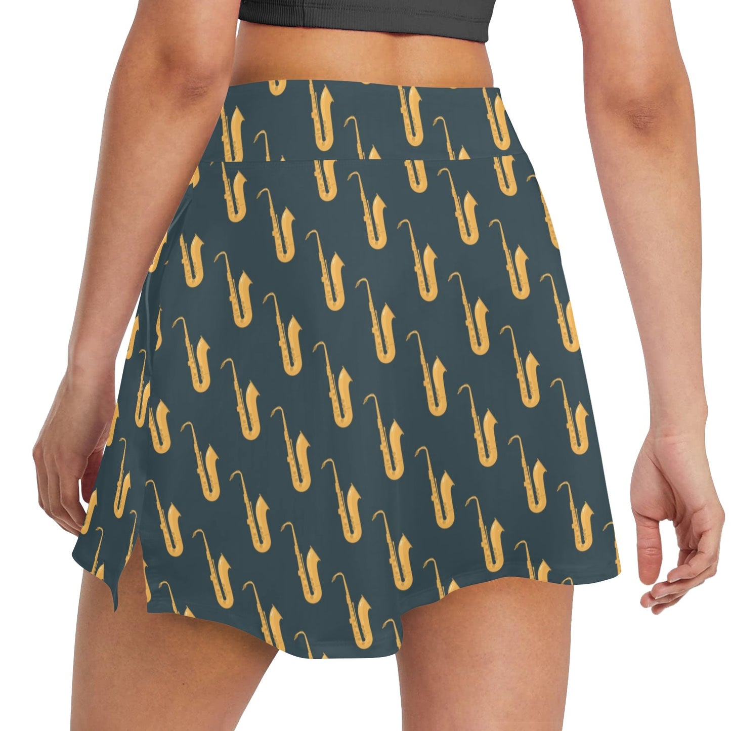 Saxophone Print Design LKS401 17" Golf & Pickleball Skort with Pockets