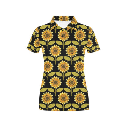 Sunflower Pattern Print Design SF015 Women's Polo Shirt