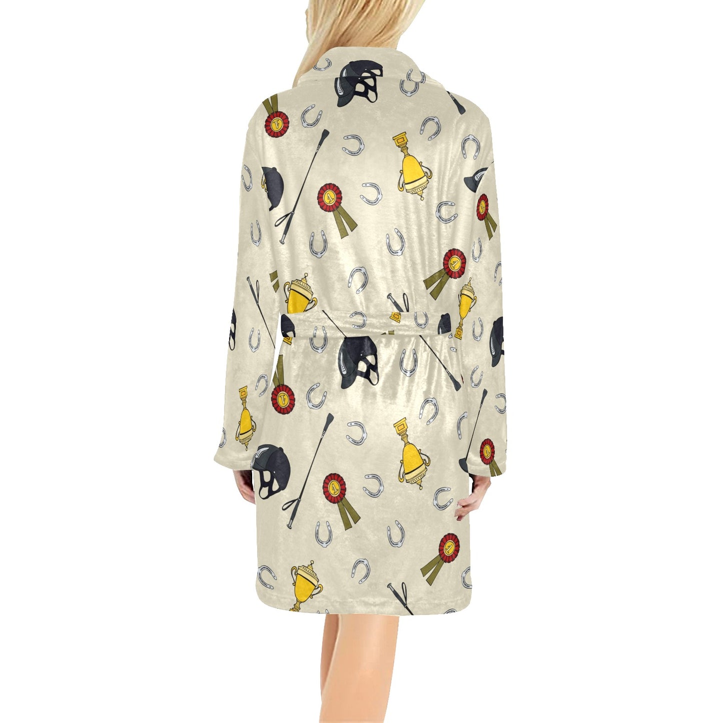 Equestrian Horseshoe Equipment Women's Fleece Robe