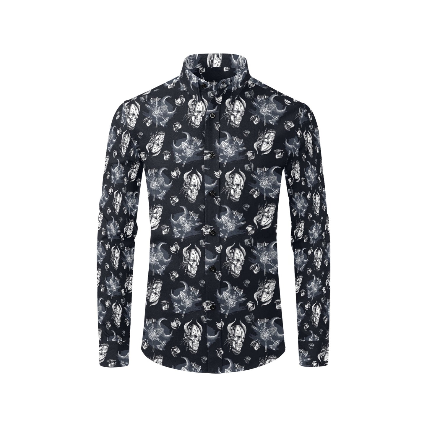 Vikings Print Design LKS304 Men's Long Sleeve Dress Shirt