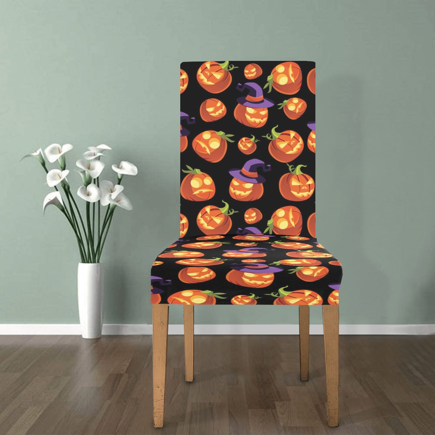 Witch Pumpkin Halloween Print LKS302 Dining Chair Slipcover