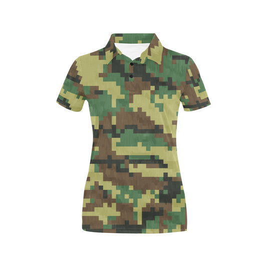 ACU Army Digital Pattern Print Design 02 Women's Polo Shirt