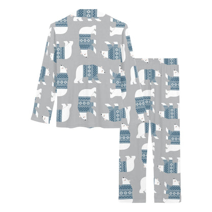 Polar Bear Pattern Print Design A03 Women's Long Pajama Set