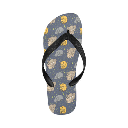 Safari Elephant Lion Print Design LKS303 Flip Flops