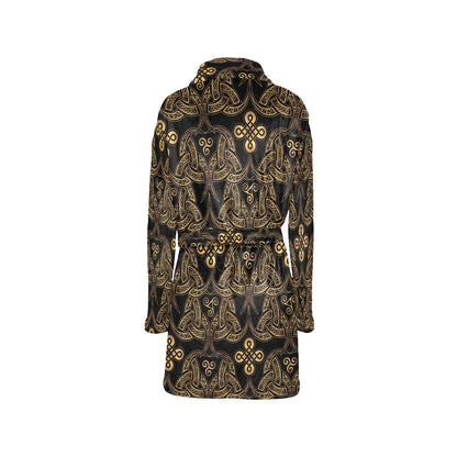 Celtic Knot Gold Design Women's Fleece Robe