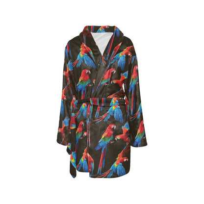 Macaw Pattern Print Design 04 Women's Fleece Robe