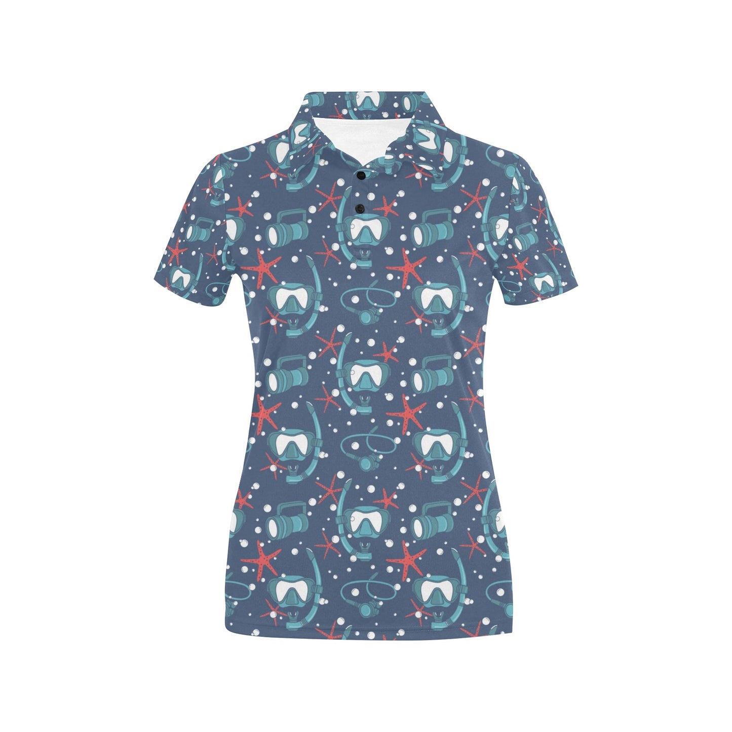 Scuba Equipment Print Design LKS302 Women's Polo Shirt