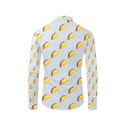 Taco Print Design LKS304 Men's Long Sleeve Dress Shirt