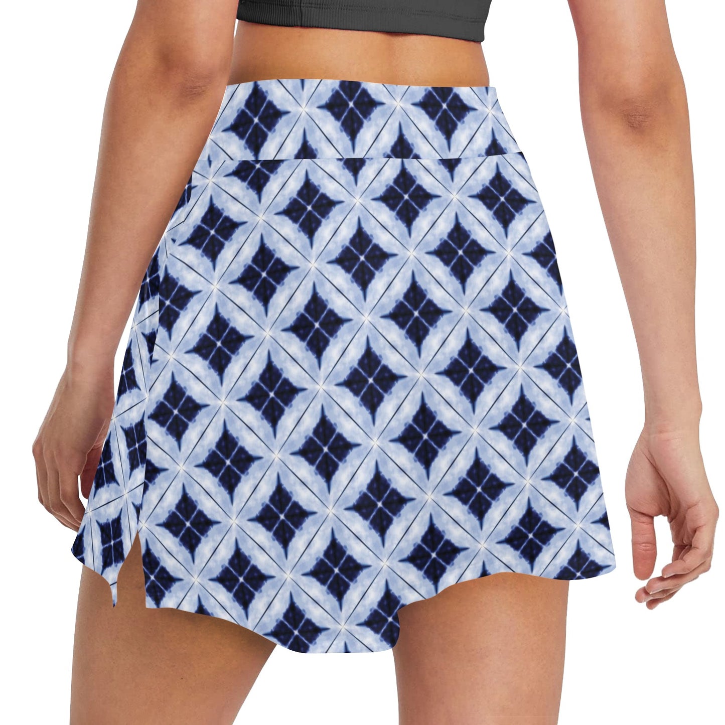 Tie Dye Print Design LKS308 17" Golf & Pickleball Skort with Pockets
