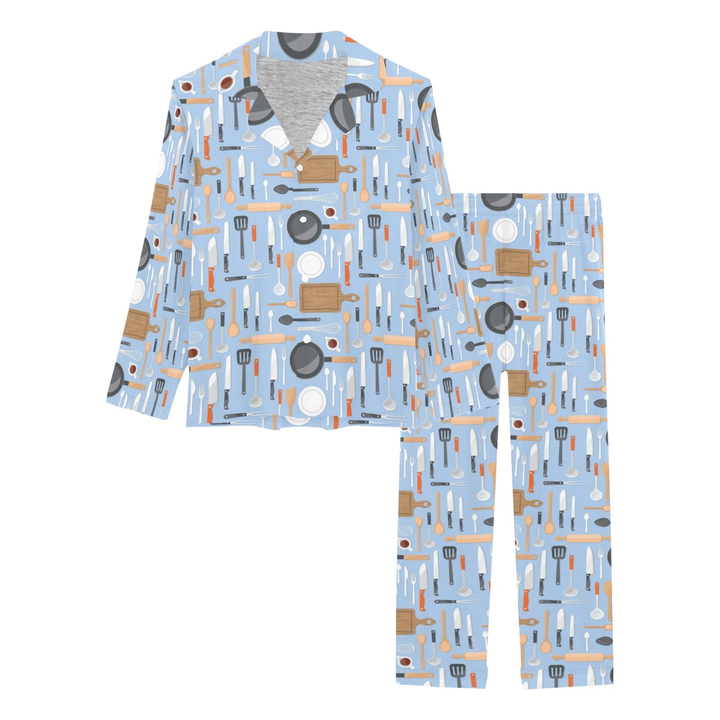 Cooking Kitchen Tools Pattern Print Design 02 Women's Long Pajama Set