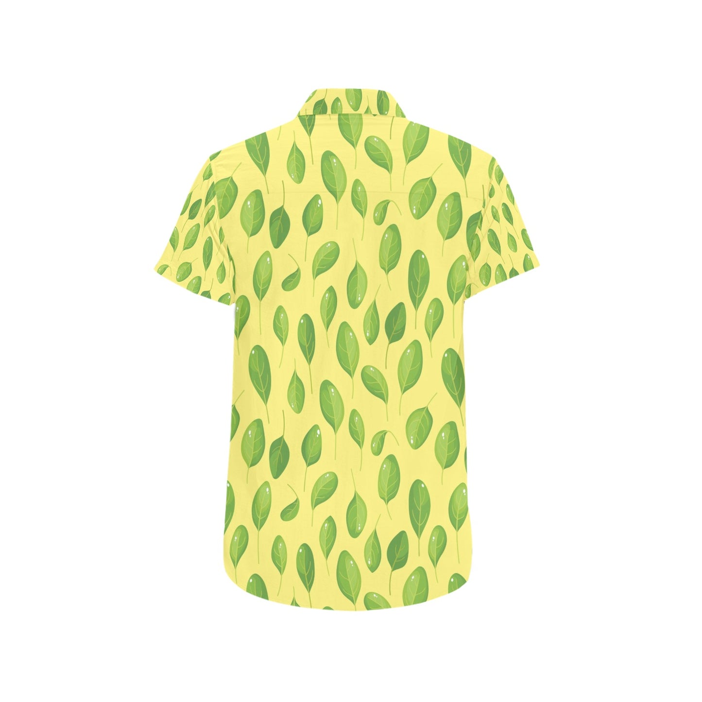 Spinach Print Design LKS302 Men Short Sleeve Button Up Shirt