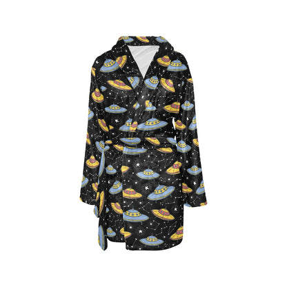 UFO Print Design LKS307 Women's Fleece Robe