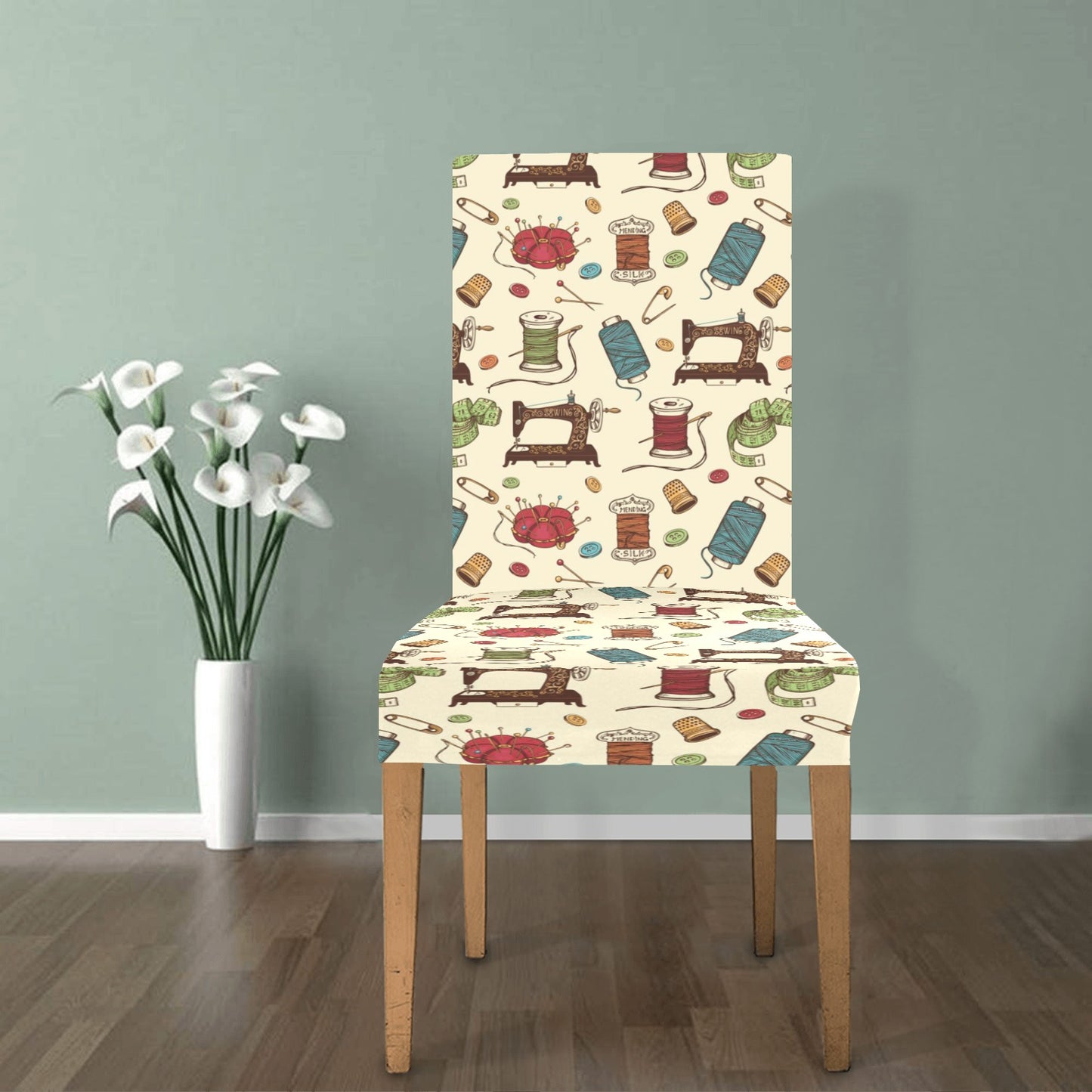 Sewing Equipment Print Design LKS303 Dining Chair Slipcover