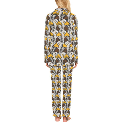 Eagles Head Pattern Women's Long Pajama Set