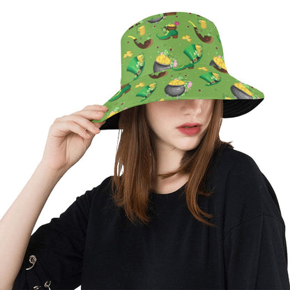 Shamrock Saint Patrick's Day Print Design LKS306 Unisex Bucket Hat