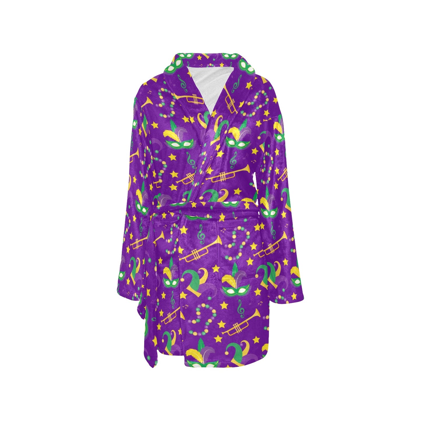 Mardi Gras Pattern Print Design 06 Women's Fleece Robe