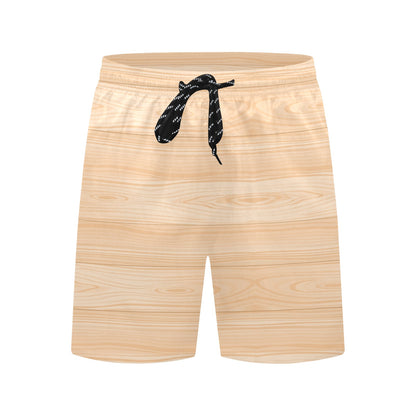 Wood Texture Print Design LKS302 Men's Swim Trunks Beach Shorts