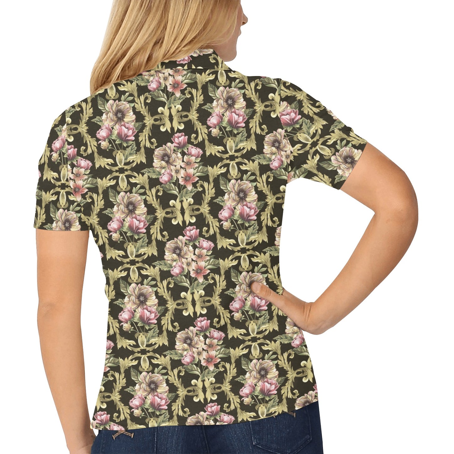 Baroque Pattern Print Design 02 Women's Polo Shirt