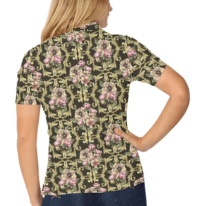 Baroque Pattern Print Design 02 Women's Polo Shirt