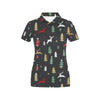 Christmas Tree Deer Style Pattern Print Design 03 Women's Polo Shirt