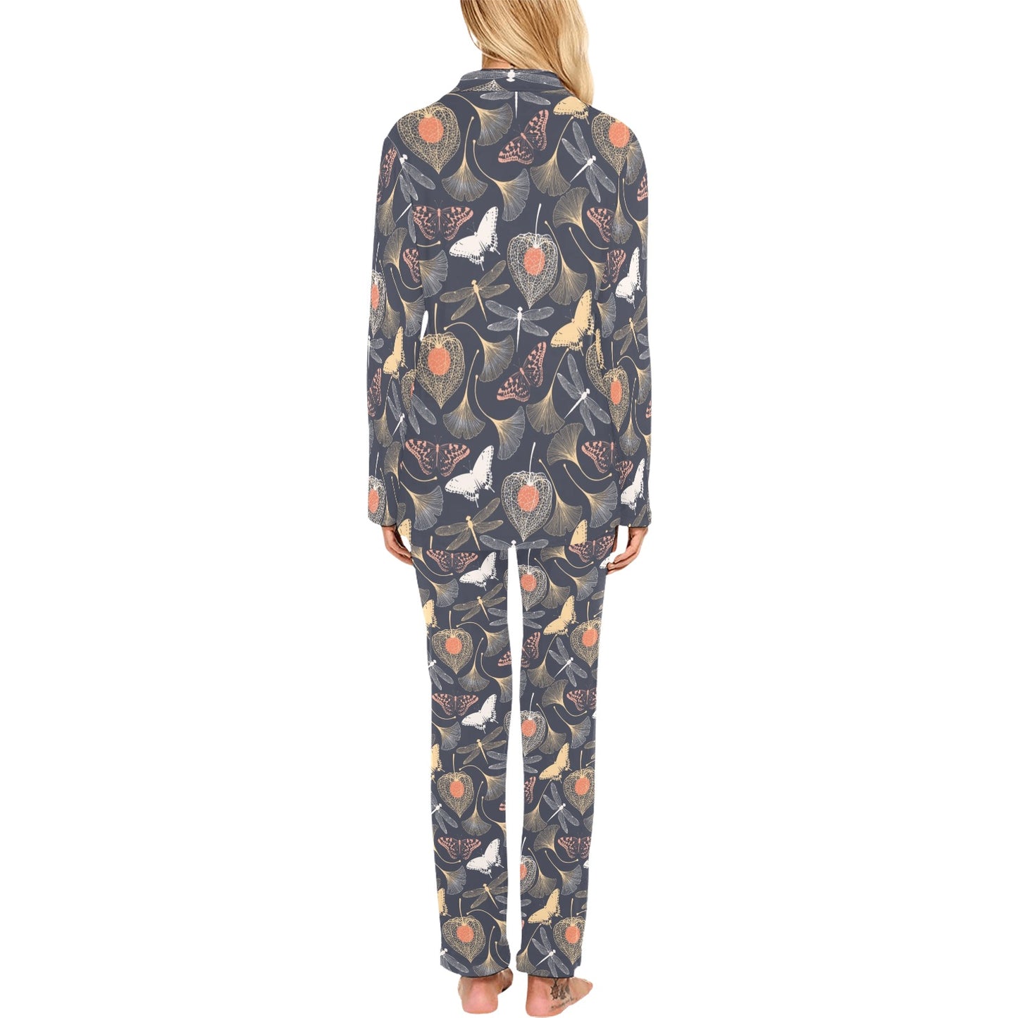 Dragonfly Print Design LKS404 Women's Long Pajama Set