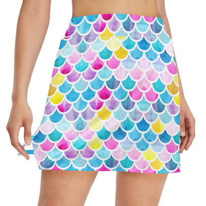 Scales Print Design LKS402 17" Golf & Pickleball Skort with Pockets