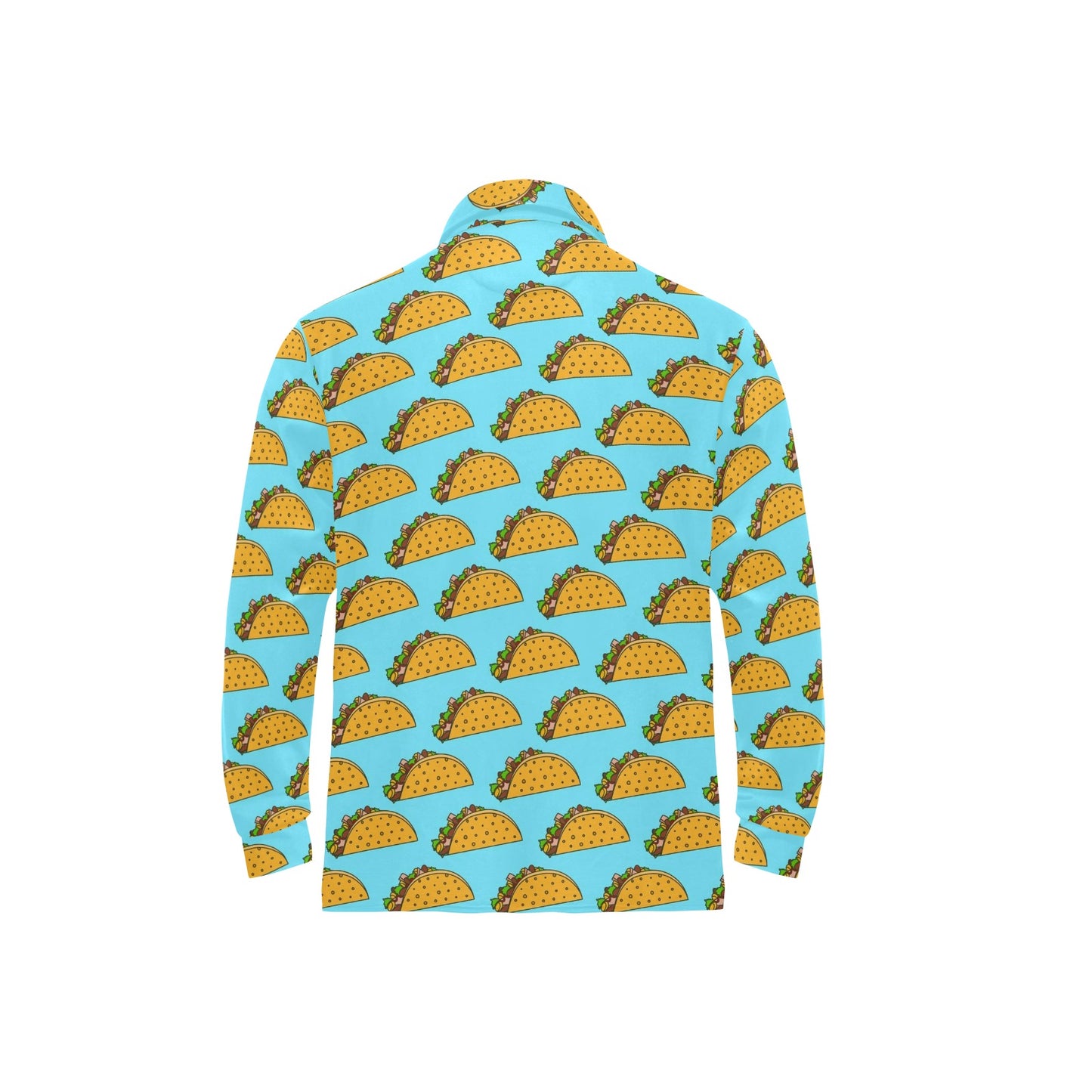 Taco Pattern Print Design TC03 Long Sleeve Polo Shirt For Men's