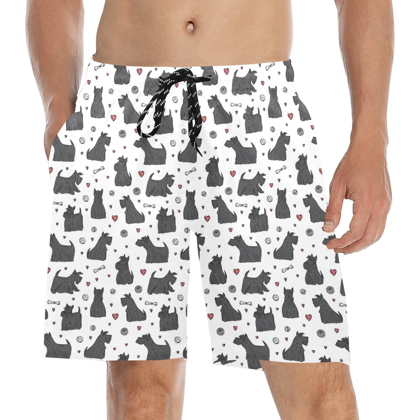 Scottish Terriers Print Design LKS3015 Men's Swim Trunks Beach Shorts