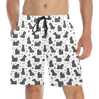 Scottish Terriers Print Design LKS3015 Men's Swim Trunks Beach Shorts