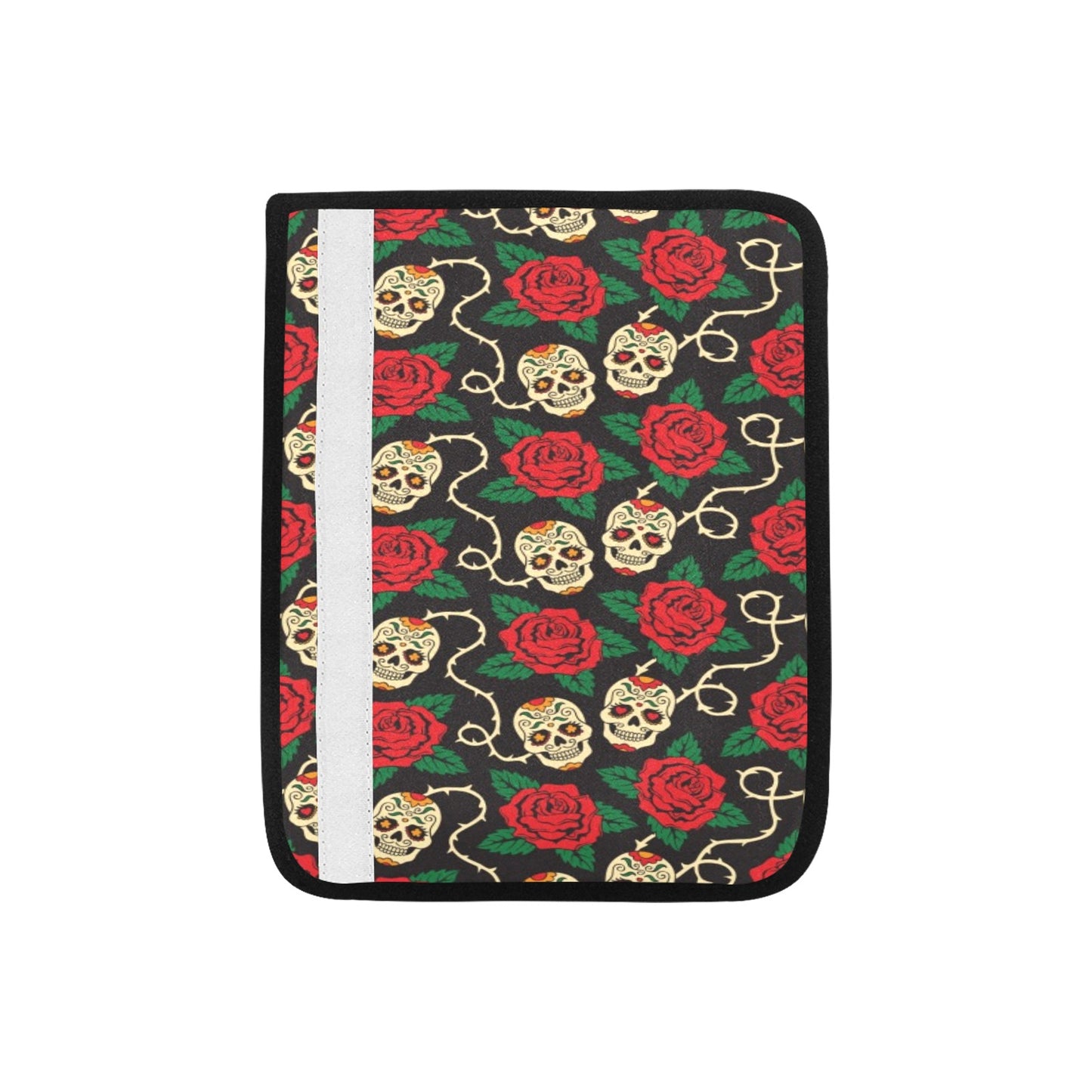 Sugar Skull Red Rose Print Design LKS301 Car Seat Belt Cover