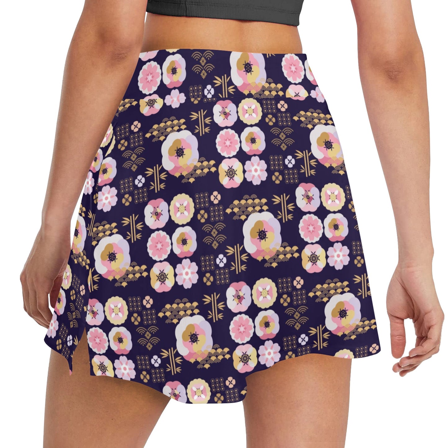 Sakura Japan Style Print Design LKS302 17" Golf & Pickleball Skort with Pockets