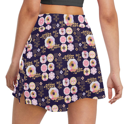 Sakura Japan Style Print Design LKS302 17" Golf & Pickleball Skort with Pockets