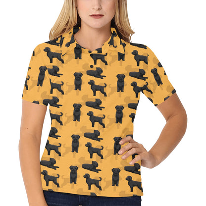 Bouviers des Flandres Pattern Print Design 01 Women's Polo Shirt