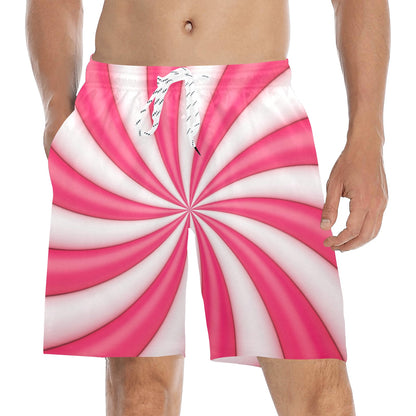 Vortex Twist Swirl Candy Print Men's Swim Trunks Beach Shorts